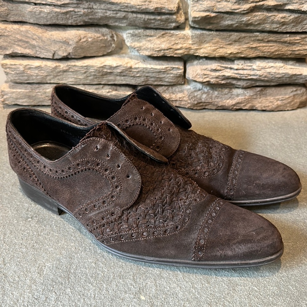 Dolce & Gabbana braided suede cap toe shoes